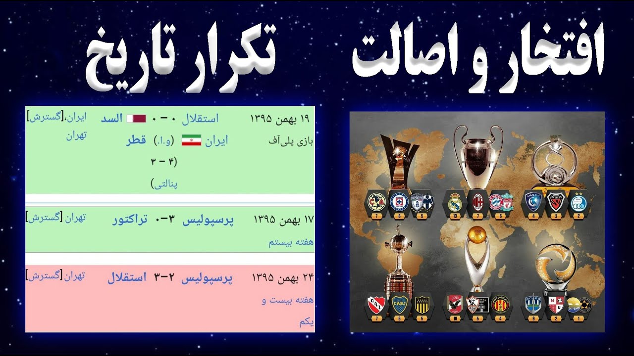 افتخار و اصالت استقلال تاج آسیا | تکرار تاریخ دربی استقلال پرسپولیس ...