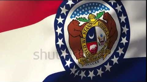 missouri flag waving in the wind. Looping sun rises style. Animation loop Stock video by