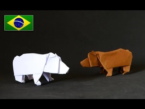 Origami: Urso - Instruções em Português PT BR