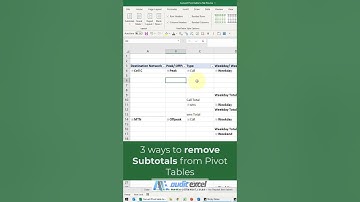 Remove subtotals from a Pivot Table #excelpivottable #youtubemadeforyou