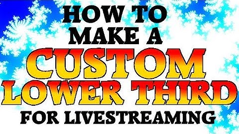 How To Create Custom Lower Thirds For LiveStreaming. A Tutorial  Demonstration To Help You Stand Out