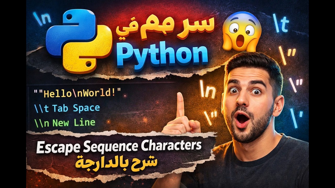 009#سر مهم في Python 😮 Escape Sequence Characters شرح بالدارجة - YouTube