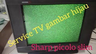 Service TV Sharp Picolo Slim gambar dominan hijau Service TV Sharp Picolo Slim gambar dominan hijau