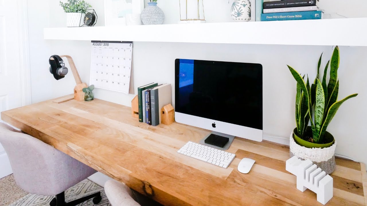 Floating Wall Mounted Computer Desk From Hardwood Flooring