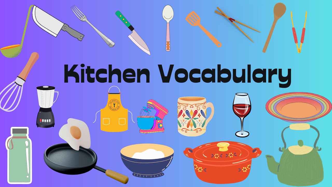 Kitchen vocabulary in English / Learn Kitchen utensils 