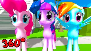 My Little Pony Characters play minecraft - 360 vr video minecraft animation