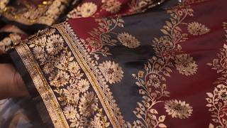 ARNG-4546 Elegant Maroon & Black Banarasi Silk Saree with Stone Work| Latest Wedding Collection 2026 screenshot 5
