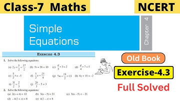 Class 7 Maths NCERT Chapter 4 Simple Equations Exercise 4.3 full solved #class7maths