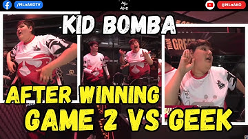 LOOK! KIDBOMBA OF DEUS VULT TAUNTING GEEK FAM ID IN GAME 2 | ML o AKO TV