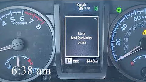 Toyota Tacoma "Check Blind Spot Monitor System" warning