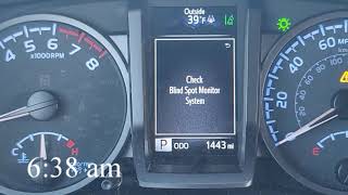 Toyota Tacoma &quot;Check Blind Spot Monitor System&quot; warning
