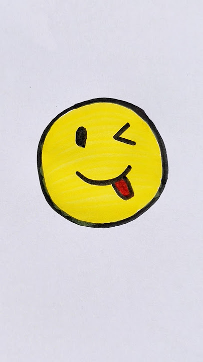 Smiley Emoji 😜 Drawing step by step #smiley #emoji #drawing #myglitterart #shorts #viral