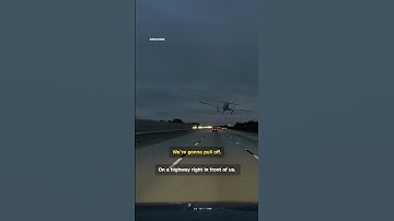 Dramatic moment plane collides with car during highway crash landing