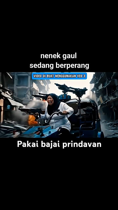 nenek gaul sedang berperang dengan bajai prindapan.. #veo3 #vidiolucu #hiburan