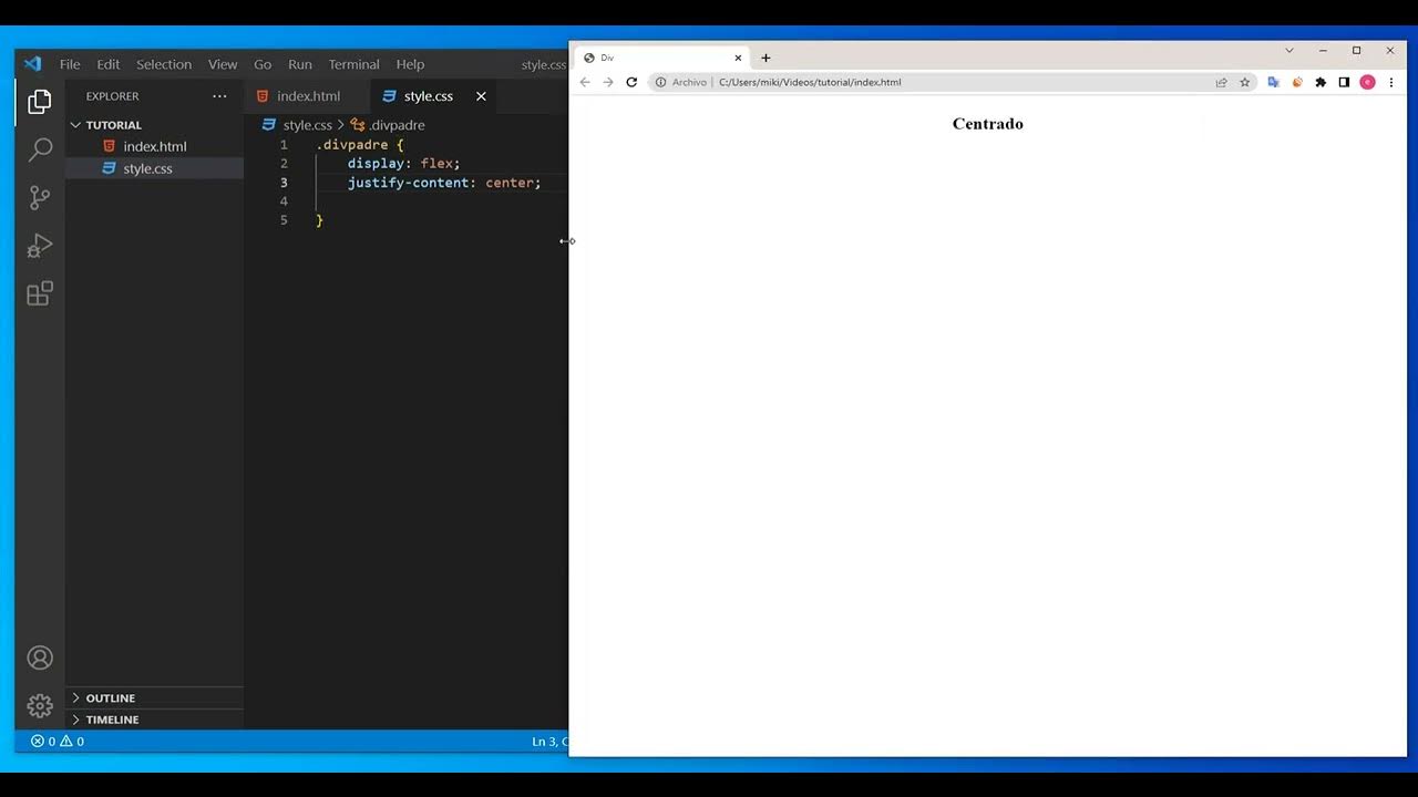 como CENTRAR un DIV en HTML (VISUAL STUDIO CODE) 🚀 - YouTube
