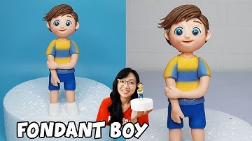 Fondant Boy Cake Topper | Fondant boy tutorial | Simple boy cake topper | Boy Cake Topper