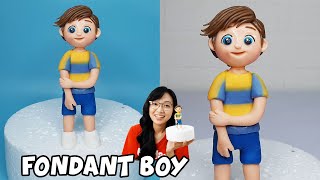 Fondant Boy Cake Topper | Fondant boy tutorial | Simple boy cake topper | Boy Cake Topper