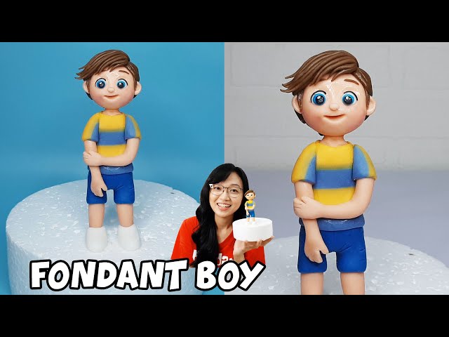 Fondant Boy Cake Topper | Fondant boy tutorial | Simple boy cake topper | Boy Cake Topper class=