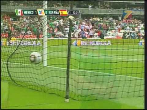 Mexico vs España , Mexico vs Spain 1-0 gol  de Javier Chicharito Hernandez. 11/08/2010