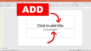 How To Add Title And Subtitle In Powerpoint