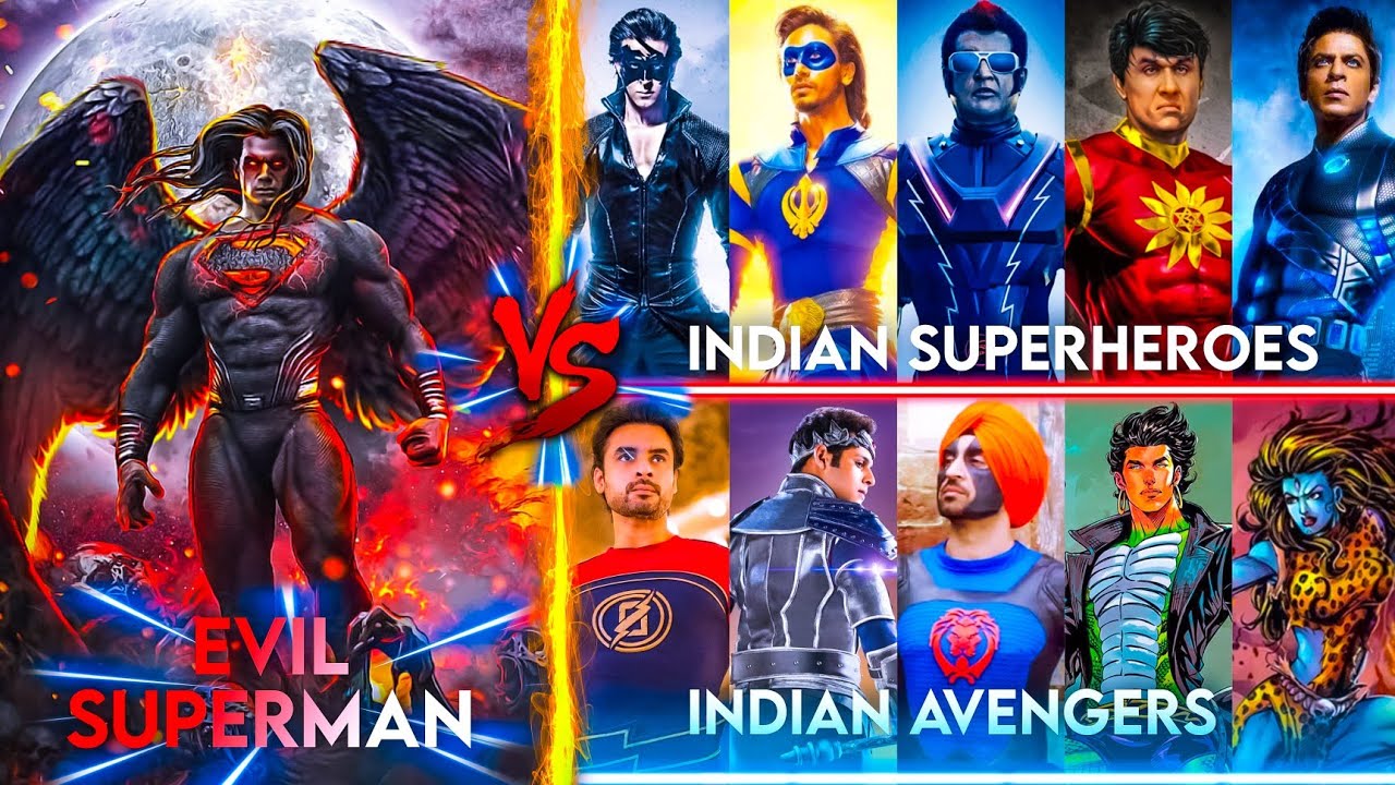 Evil Superman Vs Indian Superheroes / Shaktimaan, Krrish, Flying Jatt