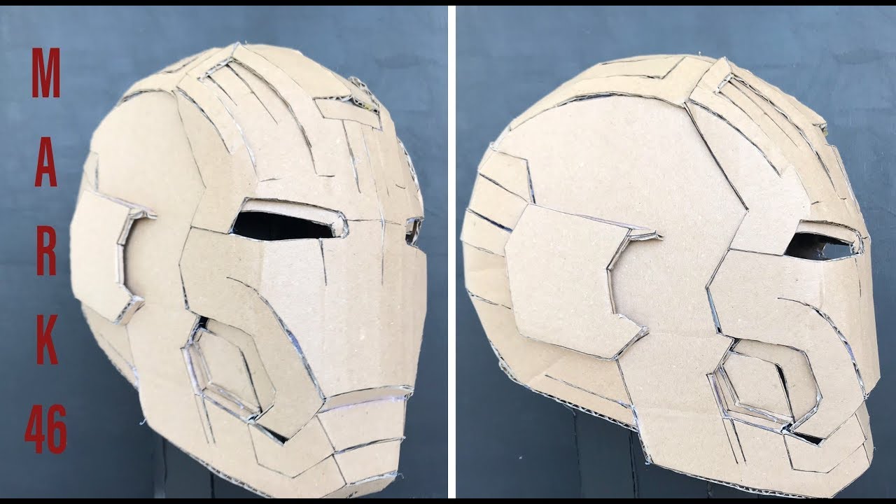 How To Make Iron Man Helmet Mark 42 Out Of Cardboard Diy Iron Man Helmet Mark 42 Youtube