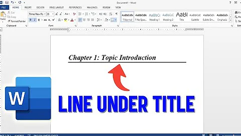 How To Underline Chapter Headings In Microsoft Word