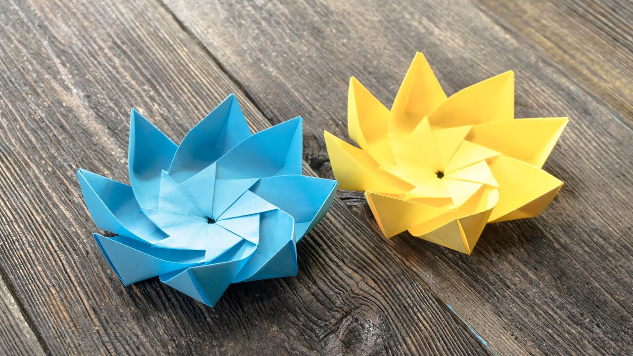 How to make an Origami Water Lily - YouTube