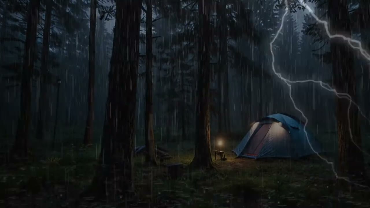 Fall Asleep Immediately in 3 Minutes with Strong Rain on Tent & Intense Thunder Sounds | White Noise