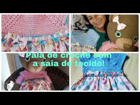 vestido croche e tecido