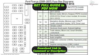 [DIAGRAM] 2010 Ford Taurus Fuse Box Diagram
