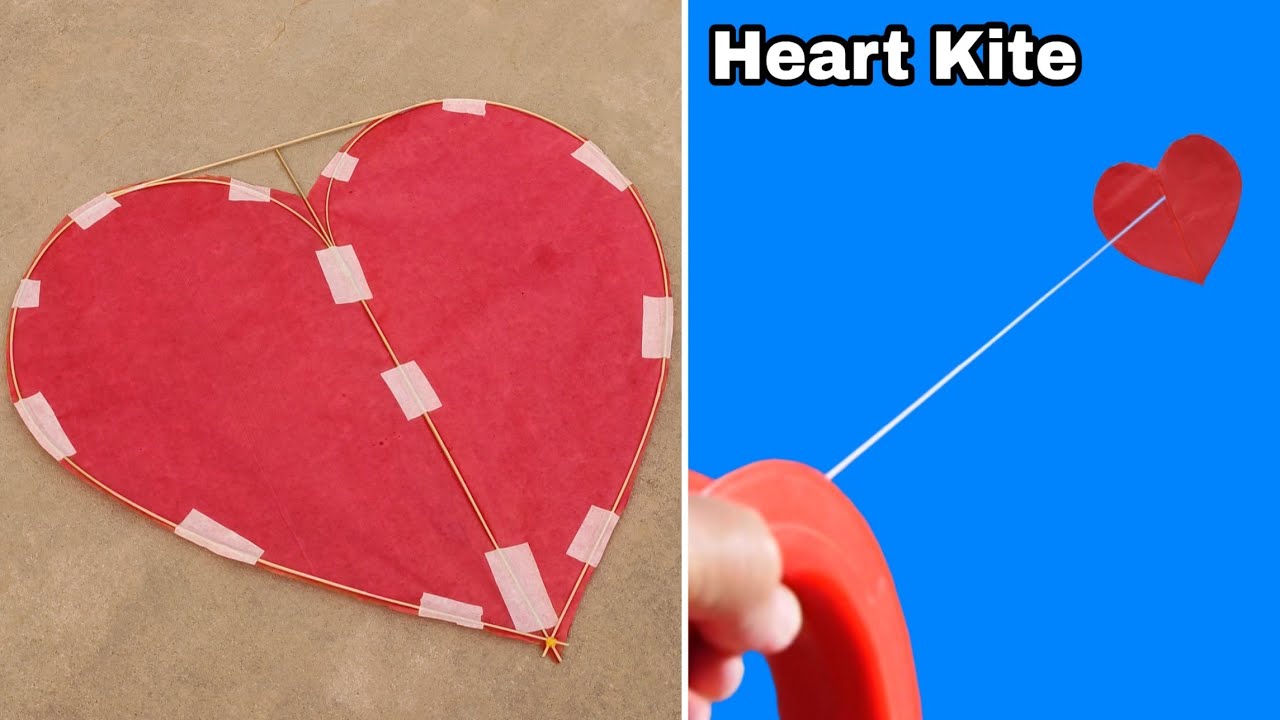 How To Make a KITE HEART KITE How To Make a Heart Kite Kite Making Science Project YouTube