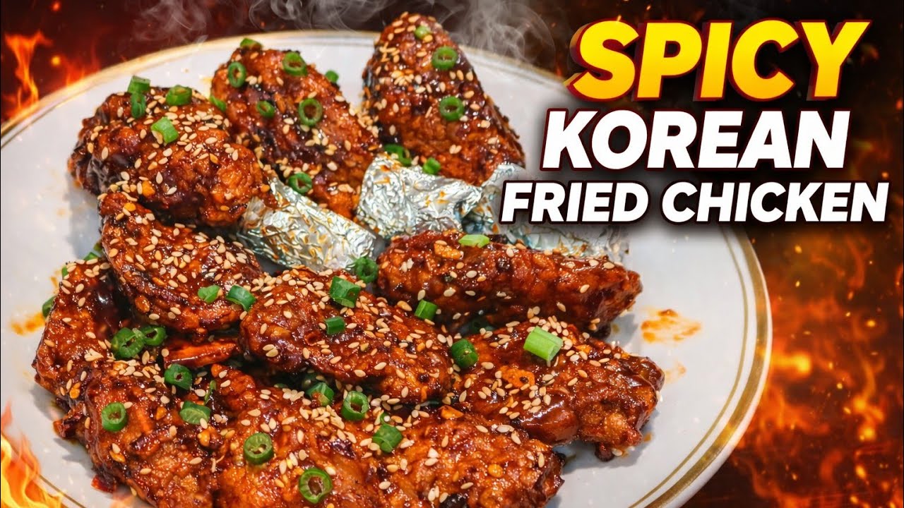 Spicy Korean Fried Chicken 🌶️ | Crispy, Juicy & Addictive!