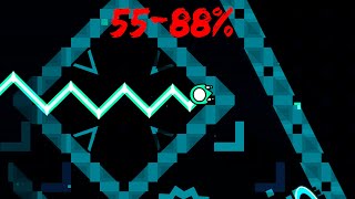 SONIC WAVE PROGRESS #3 (55-88%) | GEOMETRY DASH 2.204