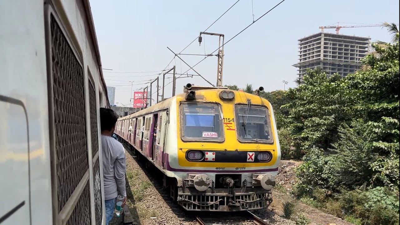 Vashi To Thane on Trans Harbour Lile ll Mumbai Local Train Back To Back Action of Local Train