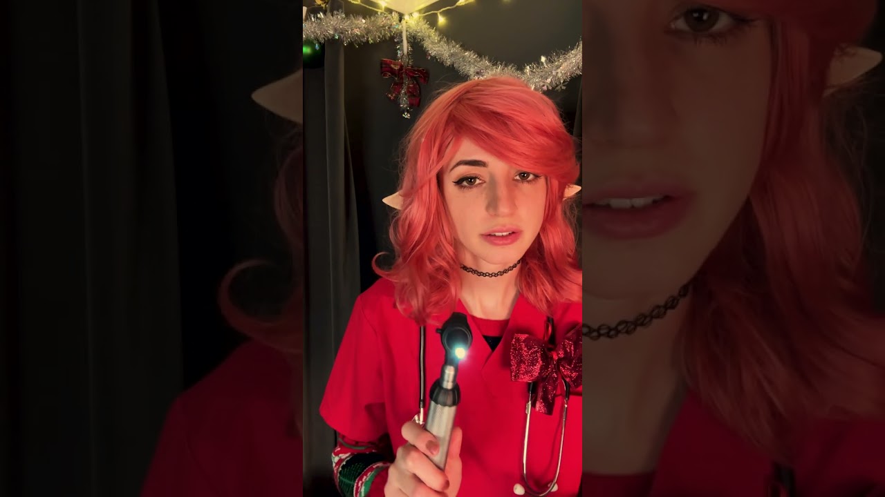 ASMR | Festive Ear Exam with Mistletoe #asmr #shorts #sleep