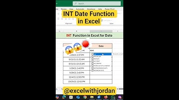 Int Date Function 🛑#excel #exceltips #exceltricks  #excelhacks #shortvideo #shorts #short #viral