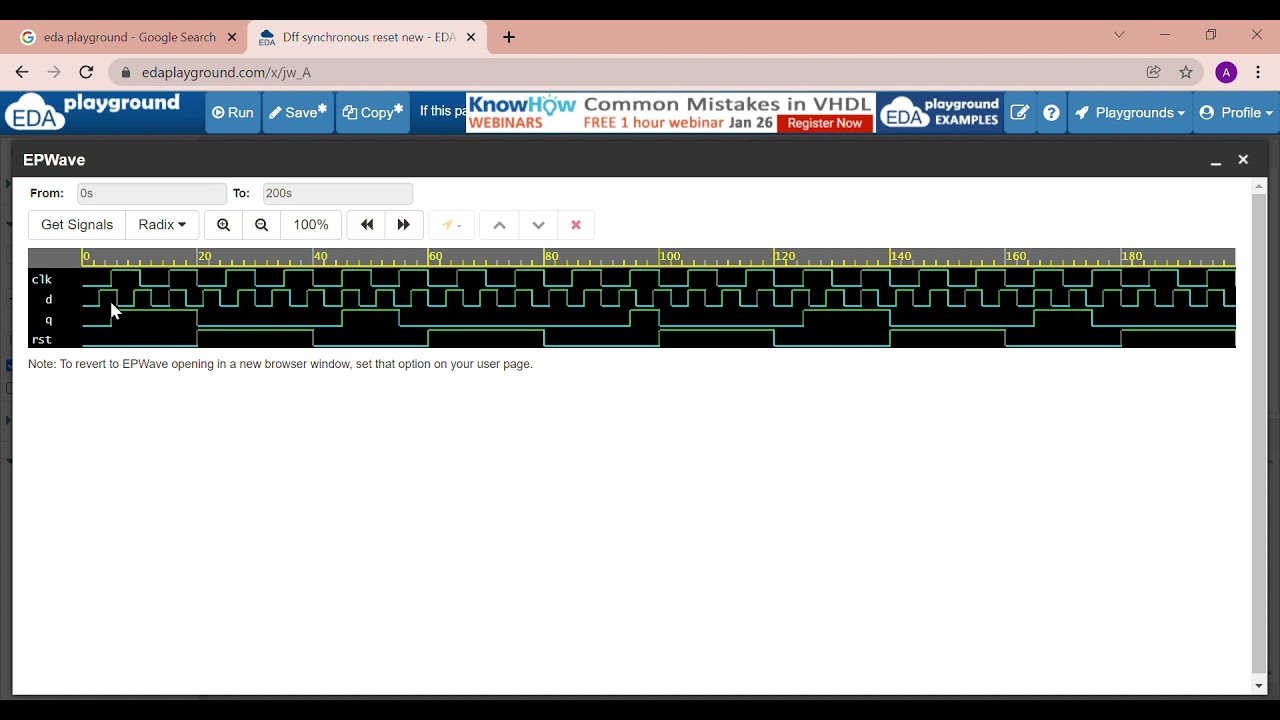 Verilog Code For D-Ff Asynchronous Reset Eda Playground