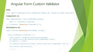 Angular Form Custom Validator