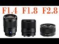 Sony Full Frame FE 35mm Lenses Compared - F1.4 vs F1.8 vs F2.8