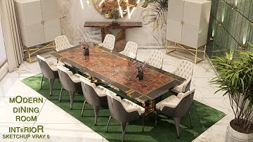 MODERN DINING ROOM INTERIOR | SketchUp | Vray 5 | Star Studio 3D | Naveed Aslam