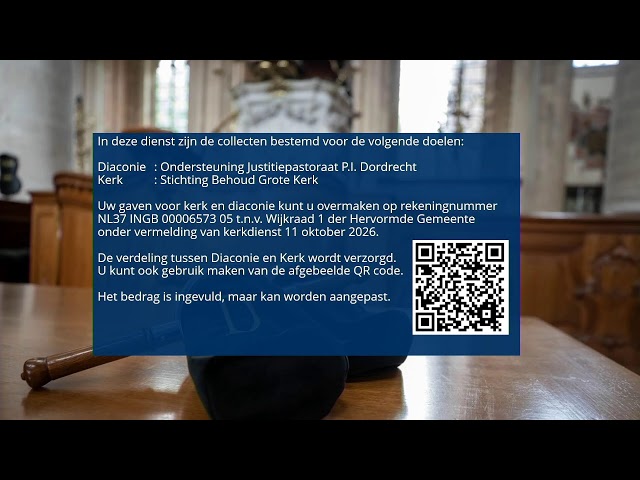 Grote Kerk Dordrecht  - zondag 11 oktober 2026