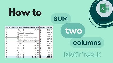 Excel Pivot Table: How To Sum Two Columns