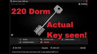 Tarkov Dorm room 220 key: Actual key SEEN and picked up