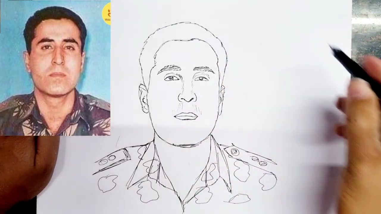Drawing Captain Vikram Batra PVC | Shershaah | T.I.A - YouTube