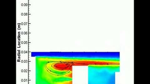 Trapped Vortex Combustor - CH4 Temperature Contour