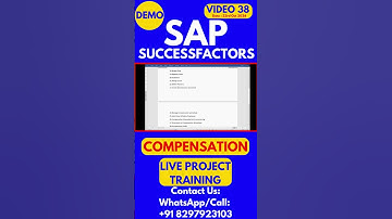 SAP SuccessFactors Compensation Training  Video 38 23rd Oct 2024 #sapsuccessfactorstraining