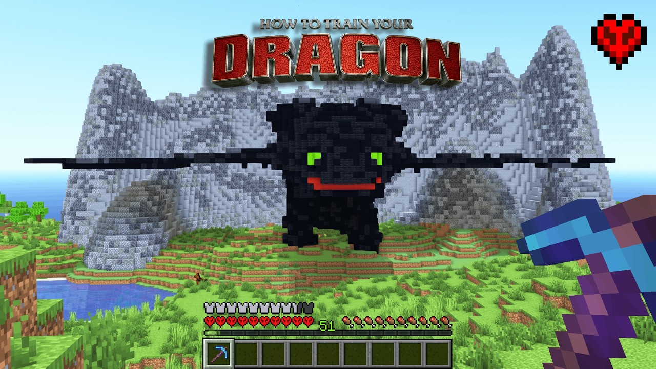 I Built TOOTHLESS In Hardcore Minecraft ! - YouTube
