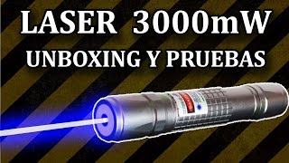 Laser Azul Ultra Potente 3000mW - Unboxing y Pruebas (Experimentar En Casa)