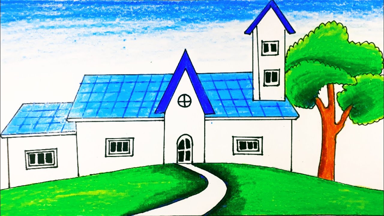 HOW TO DRAW BIG HOUSE STEP BY STEP DRAWING YouTube Maxresdefault